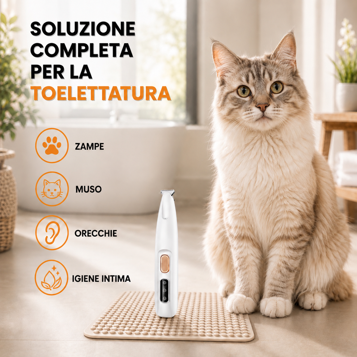 Rasoio Silenzioso per Cani e Gatti - Tosatrice di Precisione anti-Infezioni